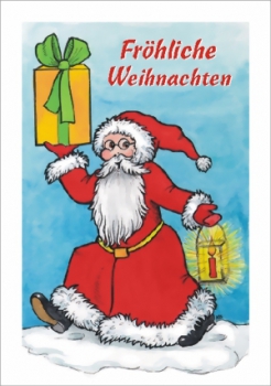 Motiv Weinachtsmann mit Geschenk